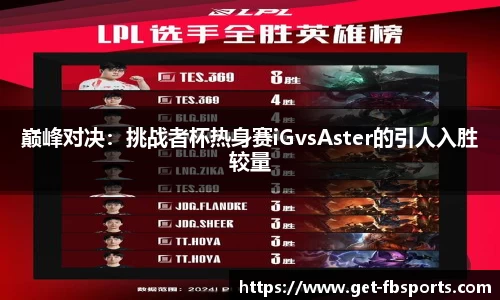 巅峰对决：挑战者杯热身赛iGvsAster的引人入胜较量